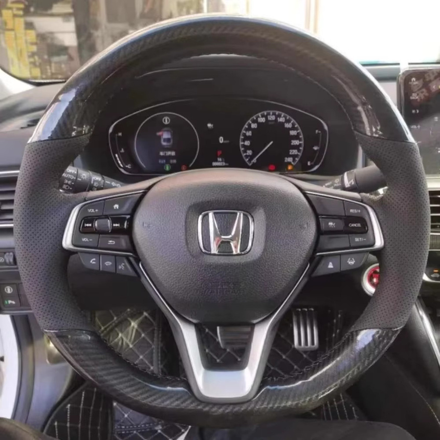Lenkradbezug in Carbon-Optik und Leder für Honda Accord 10 (2018-2020) und Insight (2019), schwarz, atmungsaktiv - Bild 6