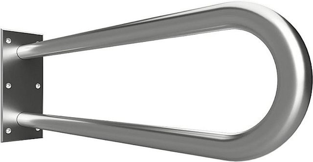 Brillantbad BELP Stützgriff in U-Form aus Edelstahl gebürstet in Silber, B/T/H: 10,0 x 25,0 x 61,6 cm, 120 kg Traglast für Bad und WC - Bild 1