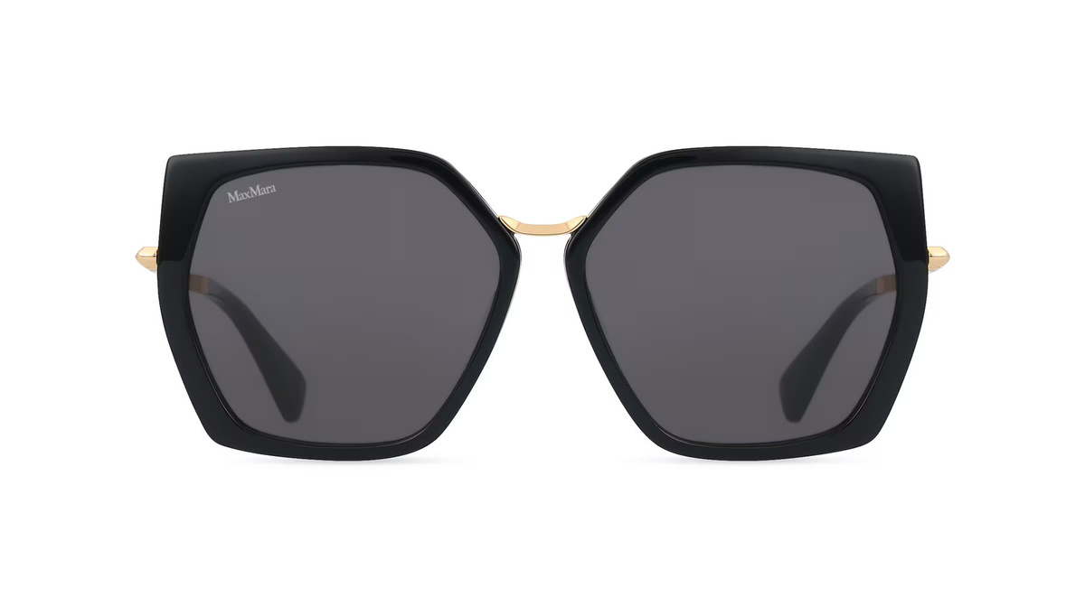 Max Mara MM0136 MILLER-5 Sonnenbrille, Vollrand, Square, Acetat, Damen, schwarz, grau - Bild 1