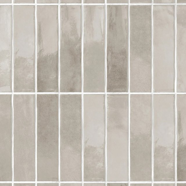 Grosfillex Wandpaneele Element in 3D Optik Vertical Tiles, Farbe Greige, B: 37,5 cm, H: 260 cm - Bild 1