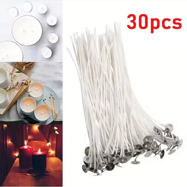 100 Stück rauchfreie Kerzendochte aus Sojawachs mit weißem Baumwollkern für deine DIY-Kerzenherstellung - Bild 1