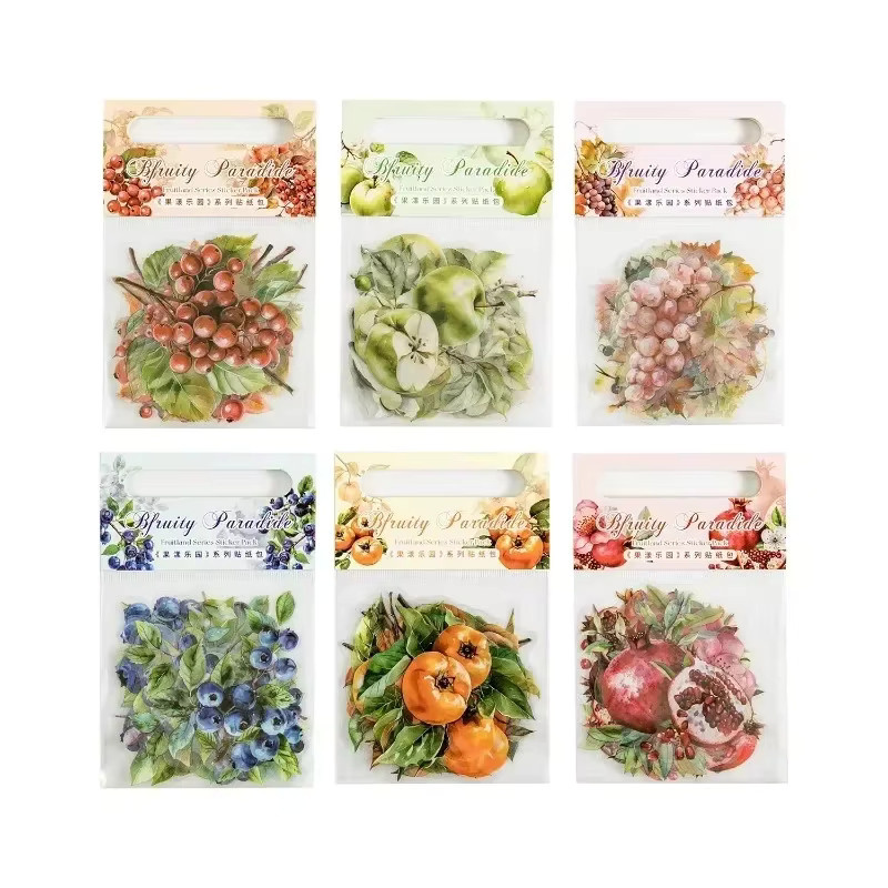 10 Stück PET-Aufkleber Fruchtiges Paradies in Multicolour für Sammelalben und Schreibwaren, B/H: 138 x 90 mm - Bild 1