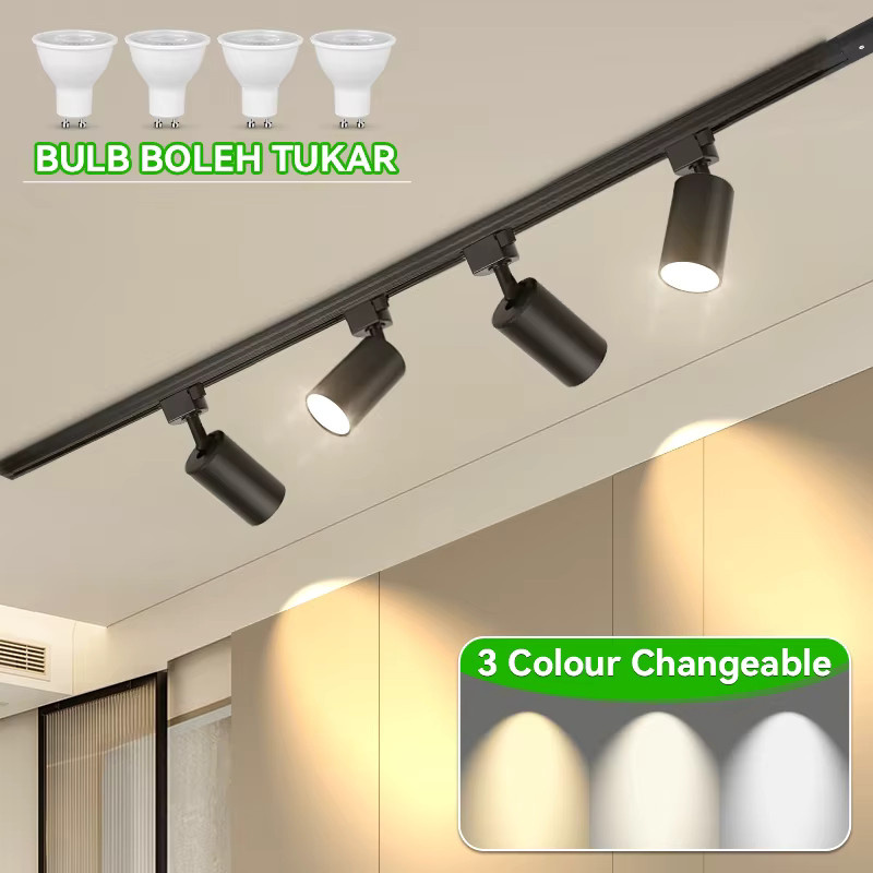 CHENBEN LED-Schienenbeleuchtungsset in Schwarz mit GU10-Glühbirnen und COB-LED-Strahler für Wohnzimmer und Schlafzimmer - Bild 2