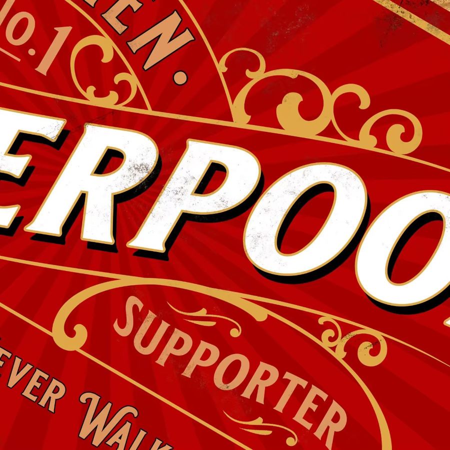 HELLOYOUNG Liverpool Fußball Metallschild in Rot, Vintage Retro Wandkunst für Fans - Bild 3