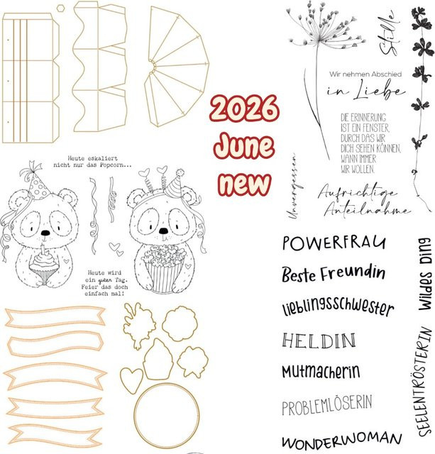 Klickbox Metall-Stanzformen und Stempel Set für Scrapbooking und Papierkarten in Multicolour - Bild 1