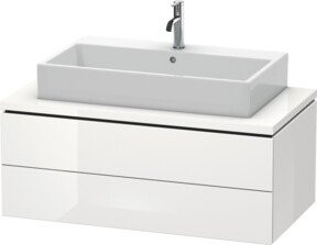 Duravit Waschtischunterschrank L-Cube in Weiß Hochglanz mit 2 Schubladen, B: 102 cm, T: 54,7 cm, H: 40 cm - Bild 1
