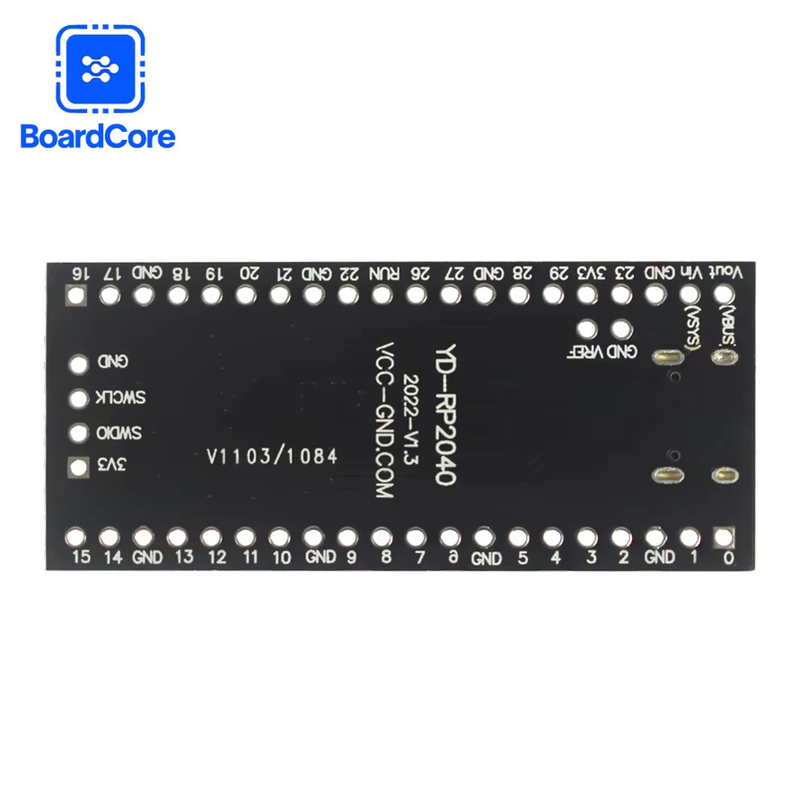 RP2040 Core Board mit USB-C Anschluss, 4 MB Speicher, kompatibel mit Raspberry Pi Pico und MicroPython, Schwarz - Bild 3