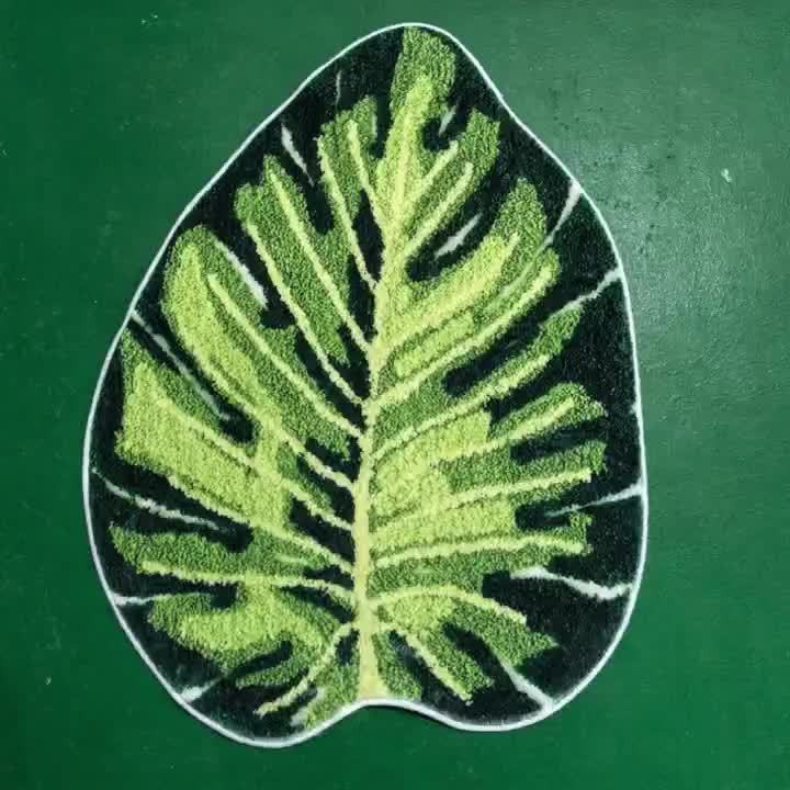 WTEMPO Bodenmatte aus Imitations-Kaschmir in Laubgrün, rutschfest und saugfähig, B/T: 80 x 50 cm - Bild 5