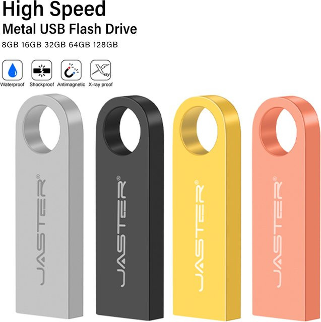 JASTER Hochgeschwindigkeits USB 2.0 Flash Drive mit 128 GB Speicher in Gold, Silber oder Schwarz - Bild 1