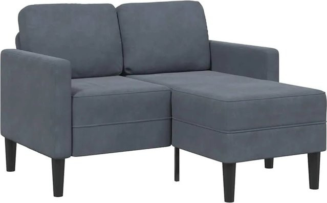vidaXL 2-Sitzer-Sofa in L-Form mit Chaiselongue aus Samt in Grau - Bild 1
