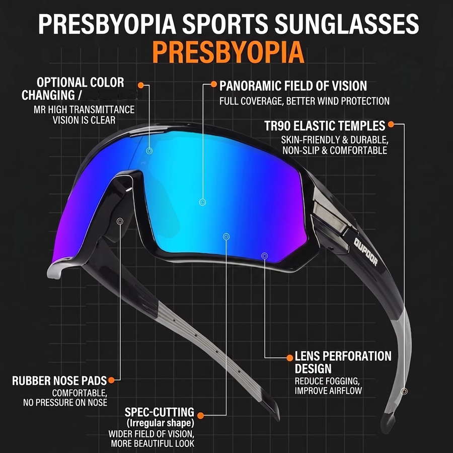 G. UKOLY Radsport-Sonnenbrille Herren, TR90, Vollrand, transparent - Bild 2
