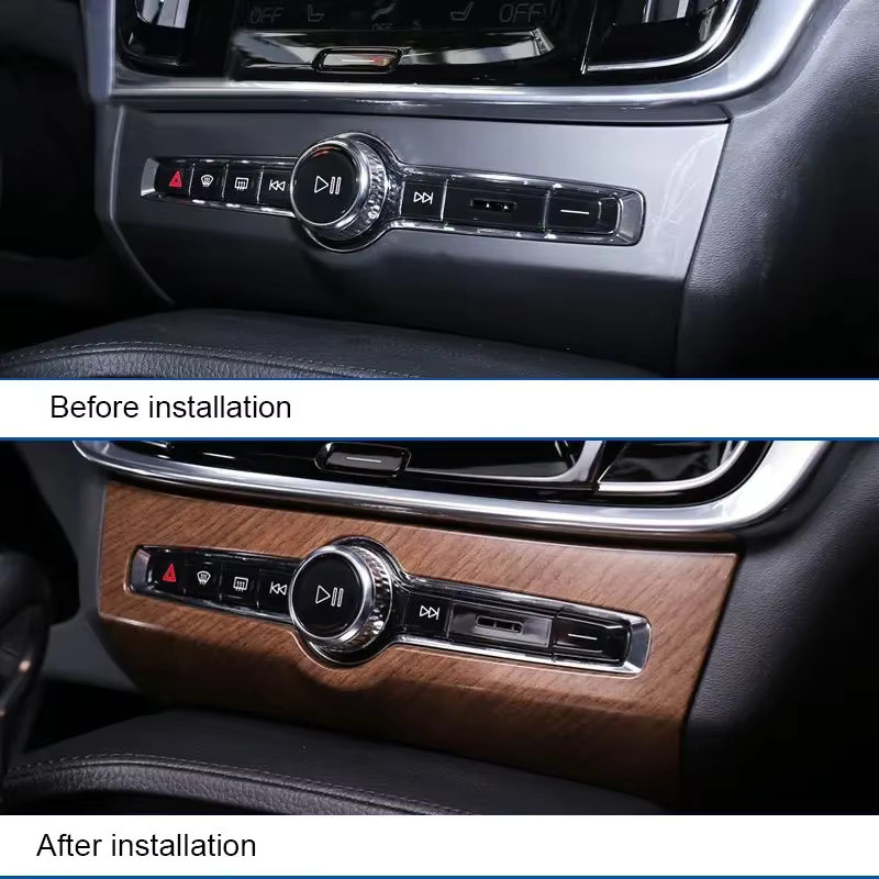 LINGLUYANG Autoaufkleber in Holzmaserung für Volvo S90 V90, Dekorationszubehör in Braun - Bild 3