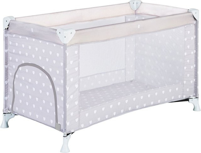 SCHARDT Reisebett grau mit Herzchen-Design - Bild 1