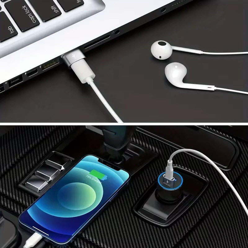 NNBILI 2er-Set USB-A auf USB-C OTG Adapter, USB-A Stecker auf USB-Typ-C Buchse Konverter, Schwarz - Bild 3