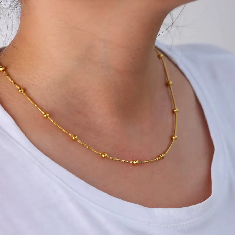 LUXUKISSKIDS Perlenkette Edelstahl, Gold, Damen - Bild 2
