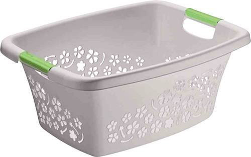 Rotho Wäschekorb Flowers in Cool Grey, 50 l, H x B x T: 65,1 x 48,6 x 26,2 cm - Bild 1