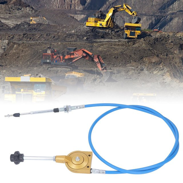 Qiilu Gaszug aus Edelstahl in Blau, 2m wetterbeständiges manuelles Gaszug-Kabel für Bagger und Mischer - Bild 1