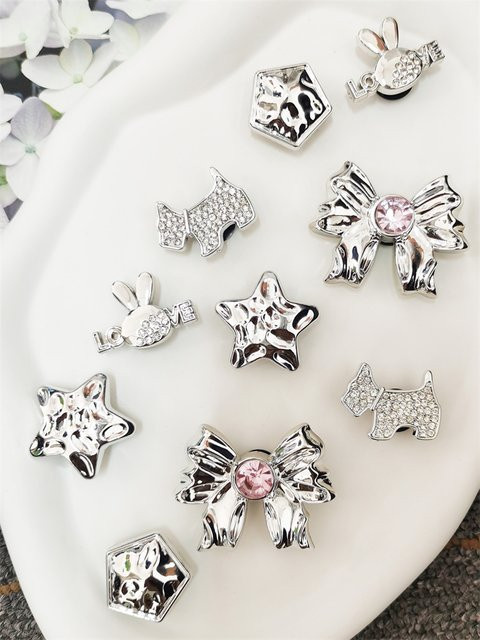 LIN KING Schuh Charms, ABS, Kristall, Silber, Damen - Bild 1