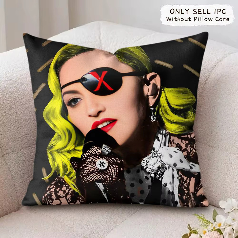 Singer M-Madonna Fans Kissenbezug aus seidigem Plüsch in Weiß für dein Sofakissen - Bild 3