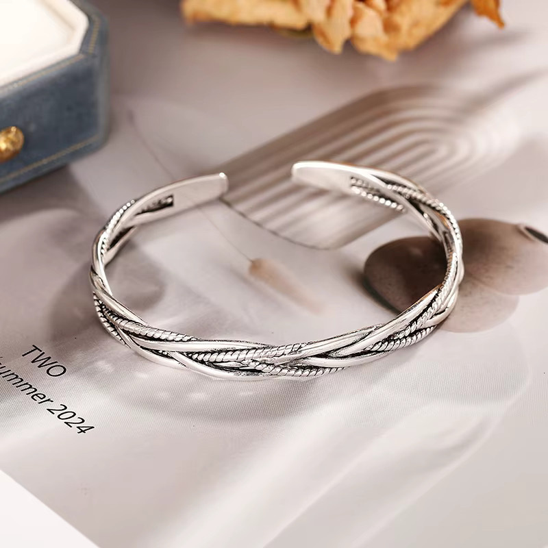 Huitan Armband, Zopfdesign, silberfarben, Damen - Bild 4