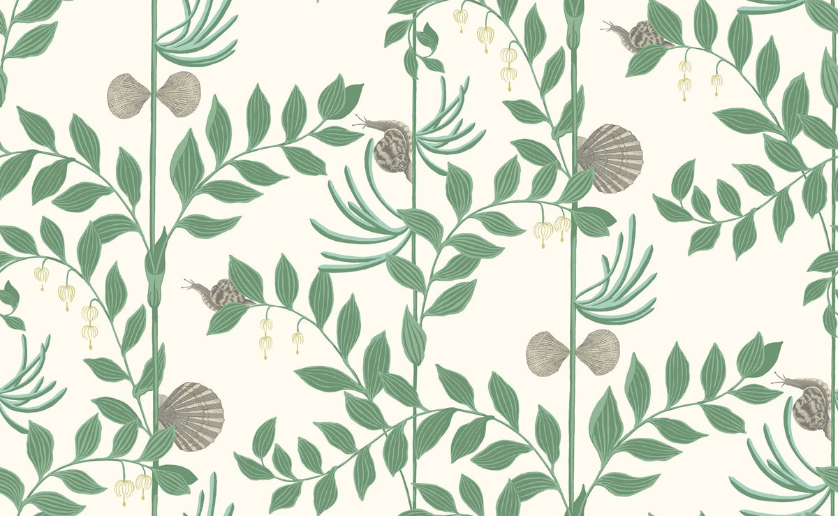 Cole & Son Tapete Secret Garden Dunkelgrün Vlies mit floralem Naturmotiv im Vintage-Stil - Bild 1