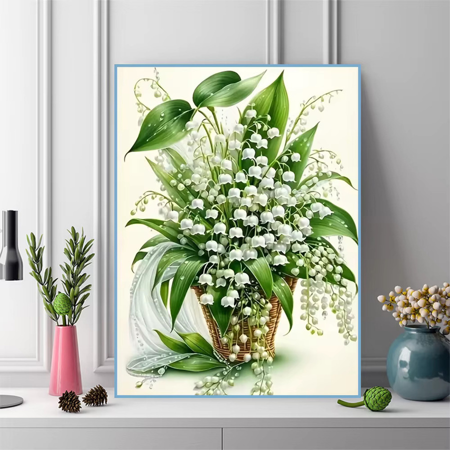 Momoart Blumen-Diamantgemälde Maiglöckchen Wanddekoration in Multicolour B/H: 30 x 30 cm - Bild 2