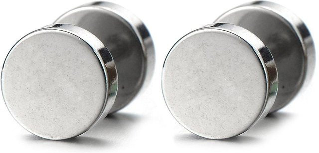 Ohrringe Schraubstecker, Edelstahl, Silber, Dehner, 10 mm, Unisex - Bild 1