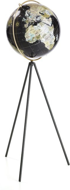 casa NOVA Globus runder Beistelltisch modern in Braun und Schwarz aus Metall und Kunststoff, B/T/H: 64,0 x 25,0 x 27,0 cm - Bild 1
