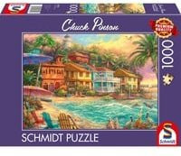Schmidt Spiele Puzzle Inselzeit von Chuck Pinson mit Motiv Strand und Leuchtturm, 1000 Teile - Bild 1