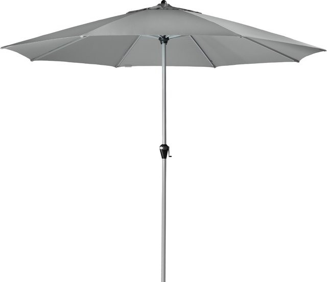 Doppler Sonnenschirm Active Kurbel 380 in Hellgrau mit Marktschirmdesign und Ø 380 cm - Bild 1