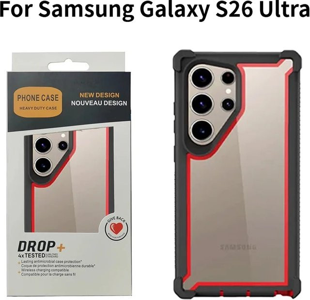 OTT-BOX 2in1 Militär-Schutzhülle mit Symmetrie-Rüstung und Airbag-Stoßfänger für Samsung S26 Ultra, S25, S24 und S23 Plus, Transparent - Bild 1