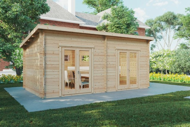 Gartenhaus Liam 2 aus Holz mit Pultdach, Breite: 6 m, Tiefe: 3 m, Wandstärke: 44 mm - Bild 1