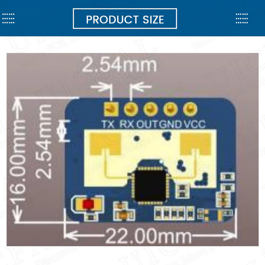 LD2410C 24 GHz FMCW Wave Radar Induktionsmodul zur präzisen menschlichen Anwesenheitserkennung in Blau - Bild 3