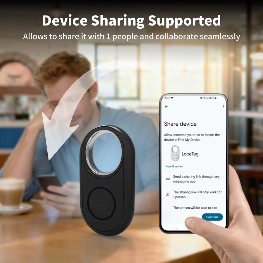 4er-Pack Far Away Positioning Locator in Schwarz für Google Find My Device App zur Ortung von Haustieren und Gegenständen, kompatibel mit Pixel, Xiaomi und Moto - Bild 6