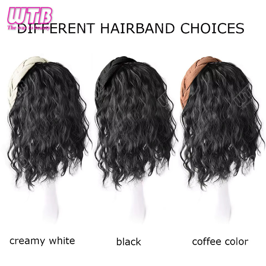WTB Stirnband-Perücke, kurz gewellt lockig, synthetisch, Damen - Bild 4