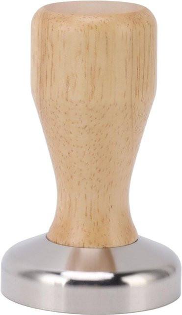 Kaffee Tamper CosyHome aus Edelstahl mit Holzgriff in Beige und Silber - Bild 1
