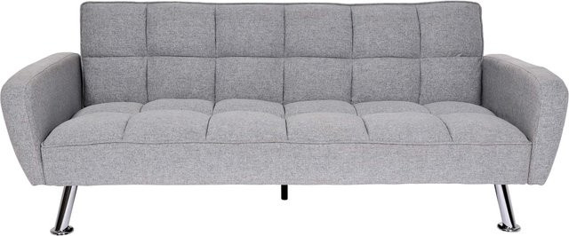 Schlafsofa MCW-K19 als Klappsofa und Gästebett mit Nosagfederung, Stoff hellgrau, Breite: 203 cm - Bild 1