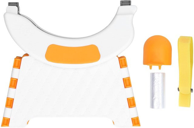 Neoglint Faltbare Kleinkindtoilette mit Reinigungstasche in Orange, Tragbares Baby-Töpfchen für unterwegs und drinnen, B/T/H: 31,0 x 18,0 x 15,0 cm - Bild 1