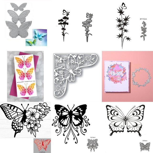 Schmetterling Metall Schneidwerk Form für Scrapbooking und Papierhandwerk in Silber - Bild 1