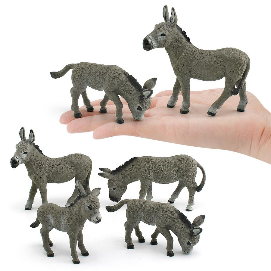 ODILO Esel Tierfigur Graues Maultier Spielfigur PVC 1-teiliges Set - Bild 4