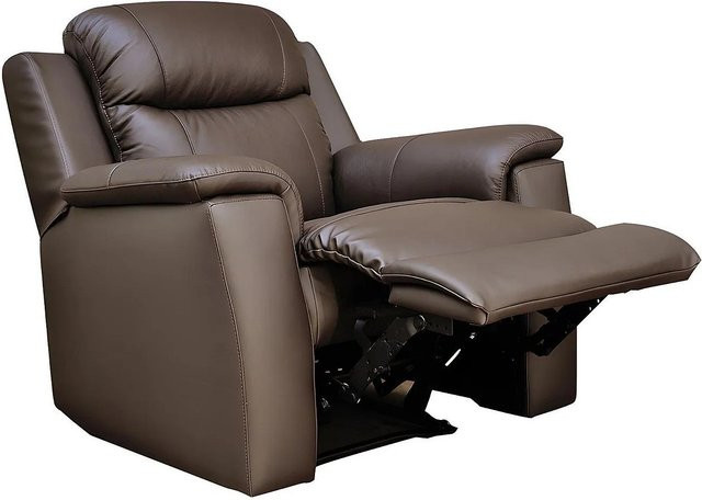 Vente-unique Relaxsessel Evasion aus braunem Echtleder mit Armlehnen - Bild 1