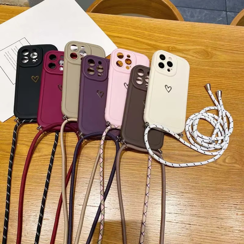 MaMax Handyhülle mit Umhängeband in Braun für iPhone 13, 14, 15 und 16 Pro Max mit Anti-Drop und Anti-Verschleiß Schutz - Bild 3