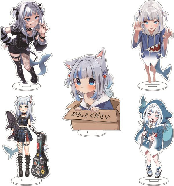 Bandai Hololive Gawr Gura Figur, Acryl-Figurenständer, 16cm - Bild 1