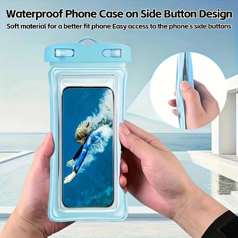 Wasserdichte Handytasche mit Touchscreen-Funktion und selbstverschließendem Verschluss in Transparent für Schwimmen und Rafting - Bild 4