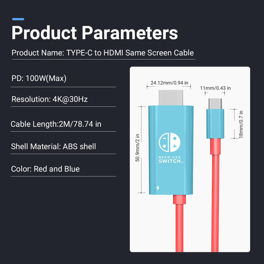 Gopala USB-C auf HDMI 4K Adapter Kabel für MacBook, iPad, Nintendo Switch und Laptop - Bild 6