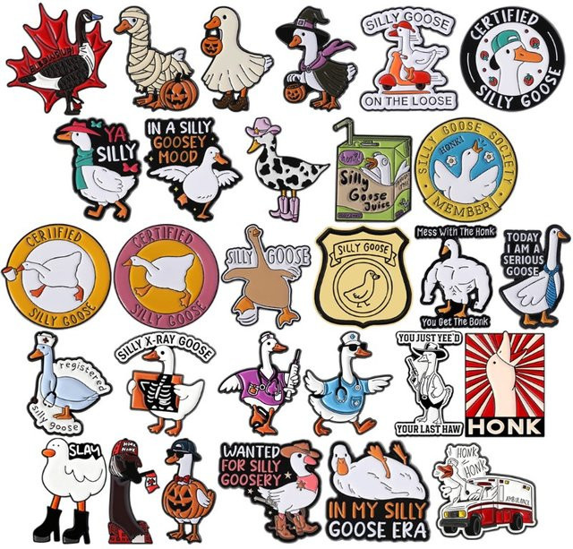 Silly Goose Club Brosche, Emaille Pins, Ente, Bunt, Unisex - Bild 1