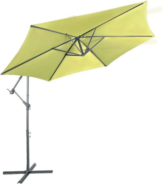 Lex Alu Ampelschirm Lime Grün mit Standfuß, Ø 3 m, UV50+ Schutz, Kurbelschirm aus Aluminium und Polyester - Bild 1