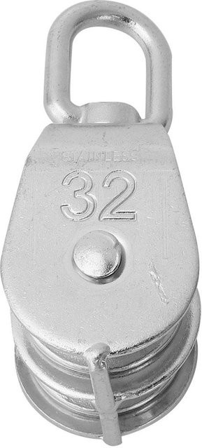 DIYelecs Doppelrad Wirbelrolle aus Edelstahl in Silber für Takelage und Schiffe, 32mm - Bild 1