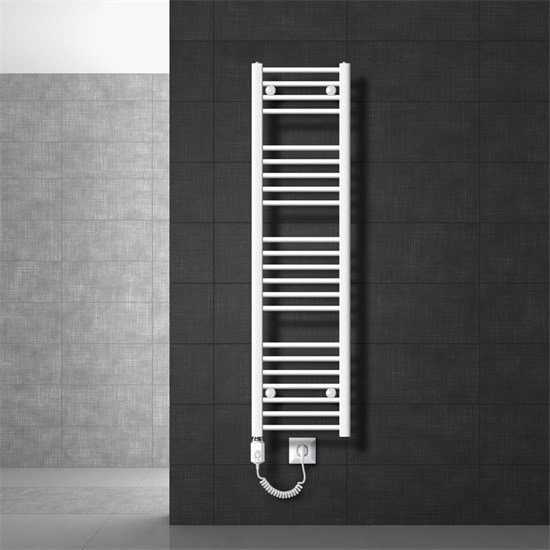 LuxeBath Elektrischer Badheizkörper mit 1200W Heizstab in Weiß, B/T/H: 30 x 17 x 140 cm - Bild 1