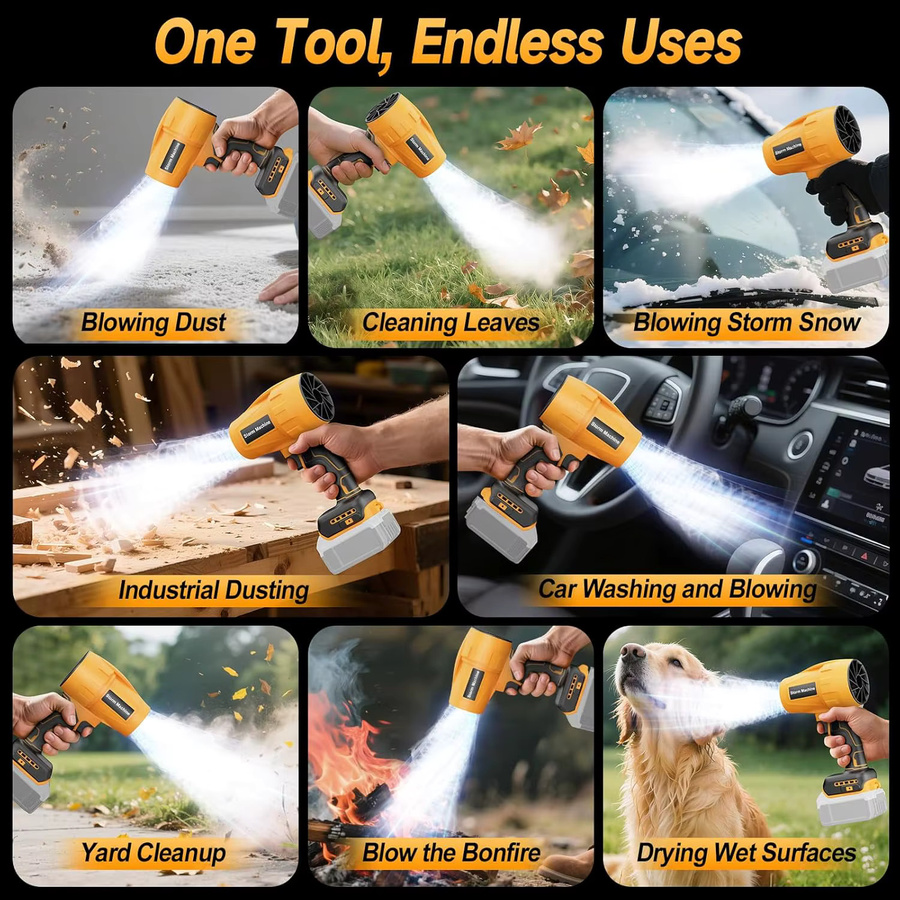 DeWalt Turbo Fan Elektrisches Handheld Gebläse für Reinigung und Staubentfernung in Gold und Orange - Bild 5